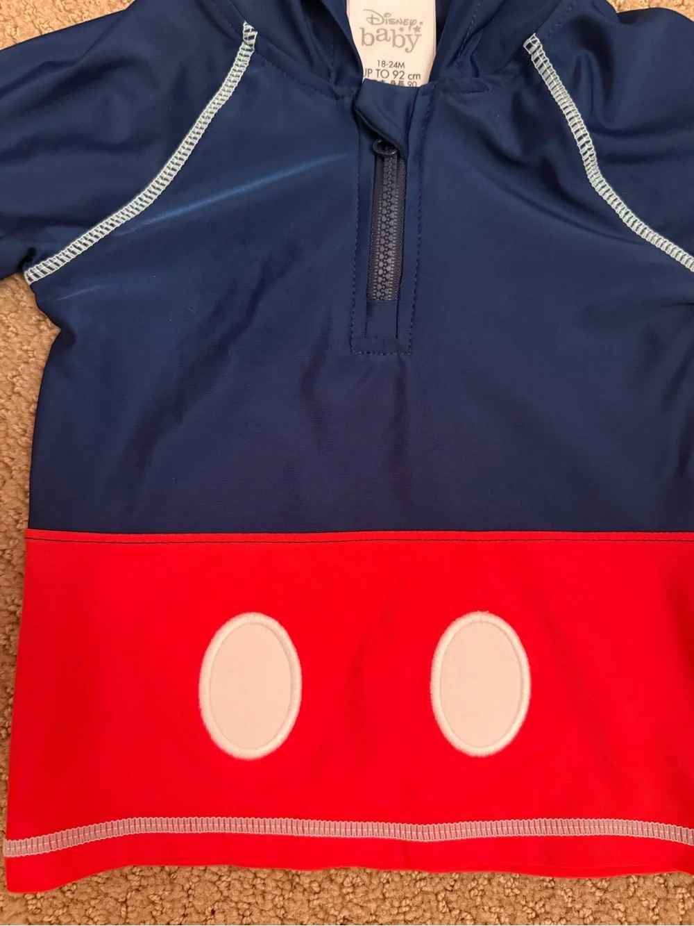 NWT. Disney baby Mickey Mouse hooded rashguard. Size 18-24 months